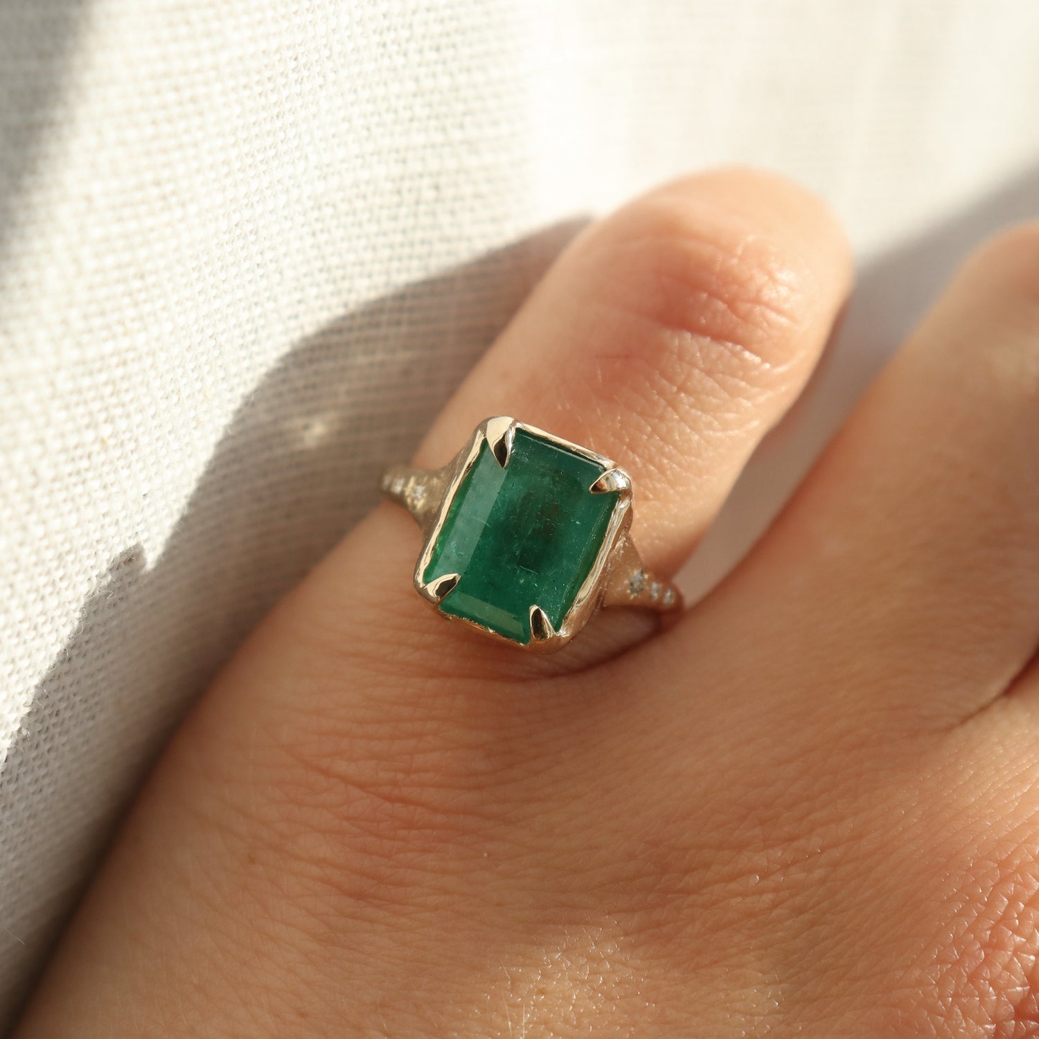 Custom Emerald Engagement Ring