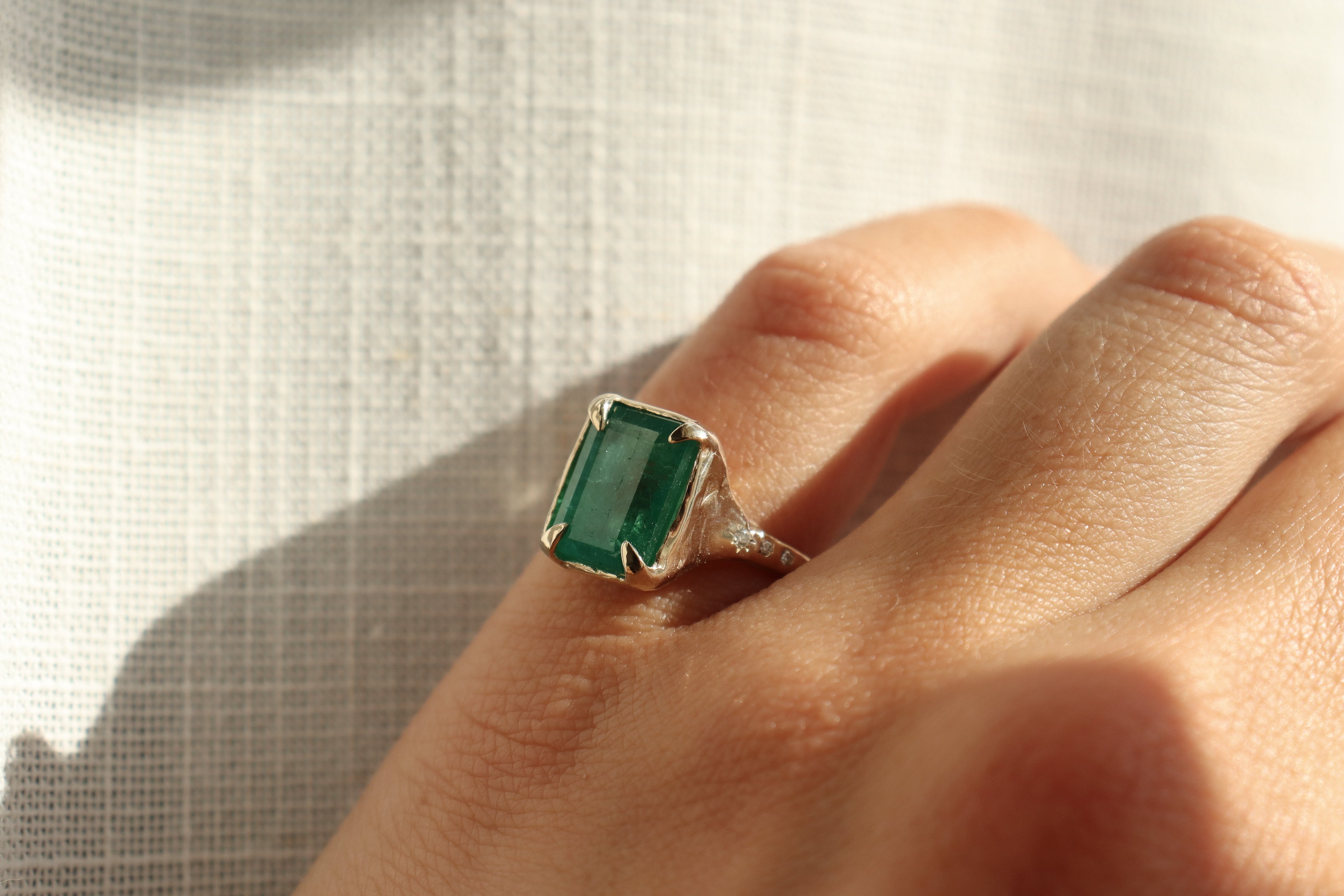 Custom Emerald Engagement Ring