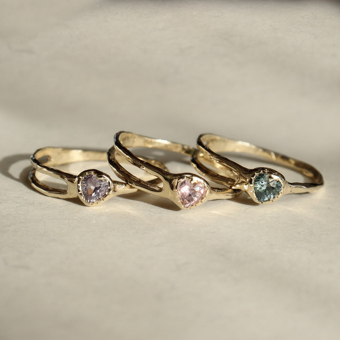 Sapphire Heart Shooting Star Ring | Sapphire, 14k Gold