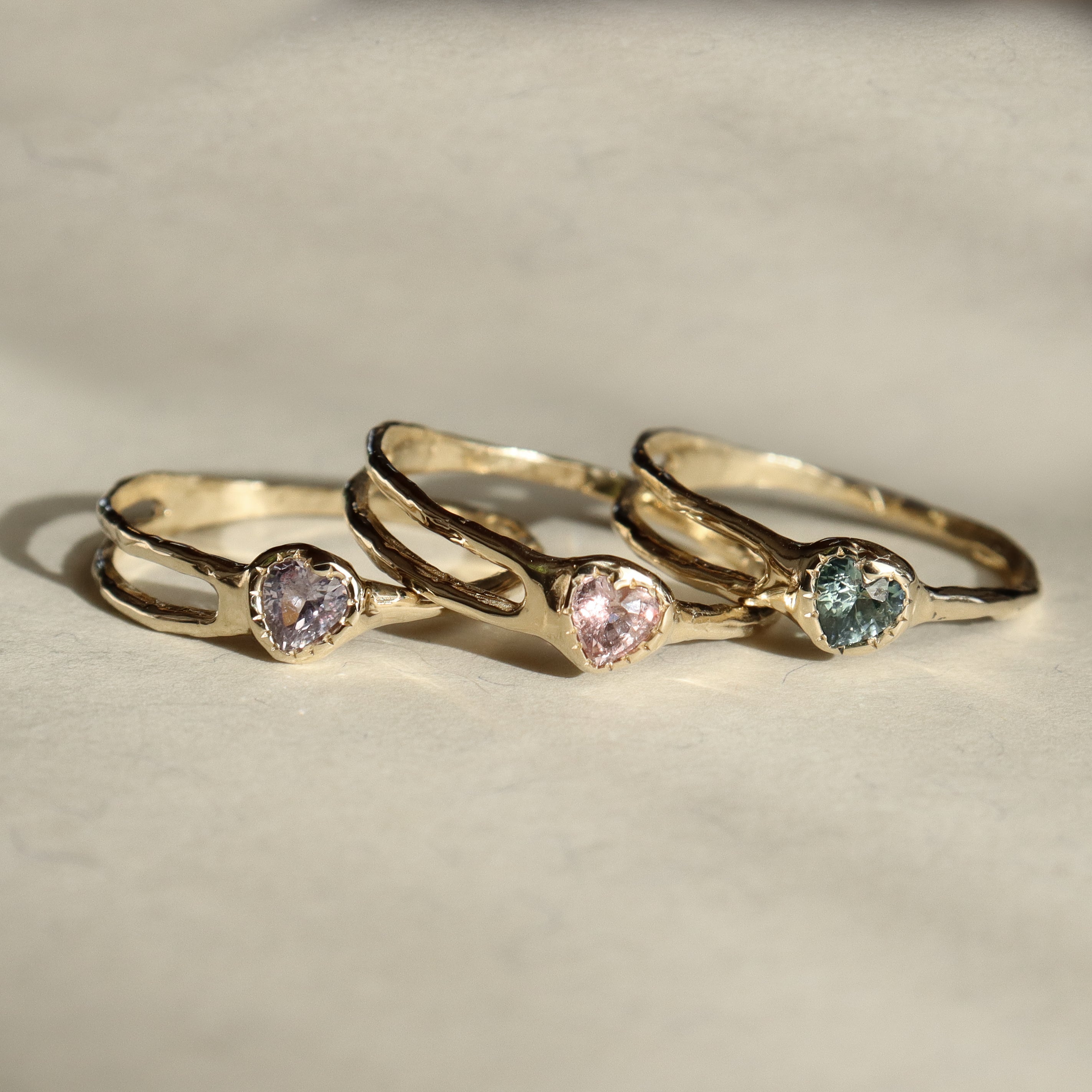 Sapphire Heart Shooting Star Ring | Sapphire, 14k Gold