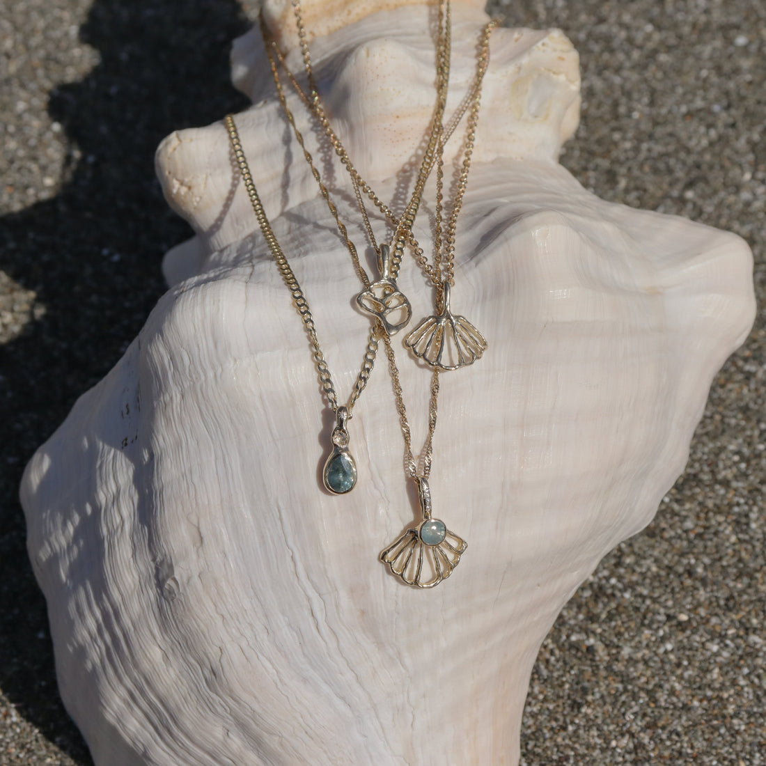 Daughter of the Tide | Droplet Charm, Sky Blue Montana Sapphire, Diamonds, 14k Gold