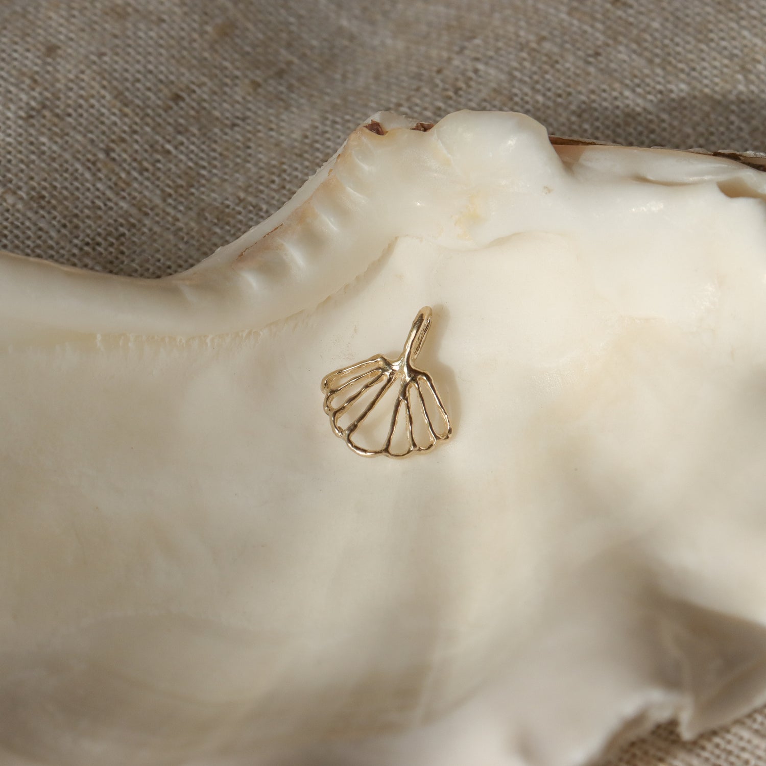 Spirit of the Sea Charm | 14k Gold Scallop Seashell