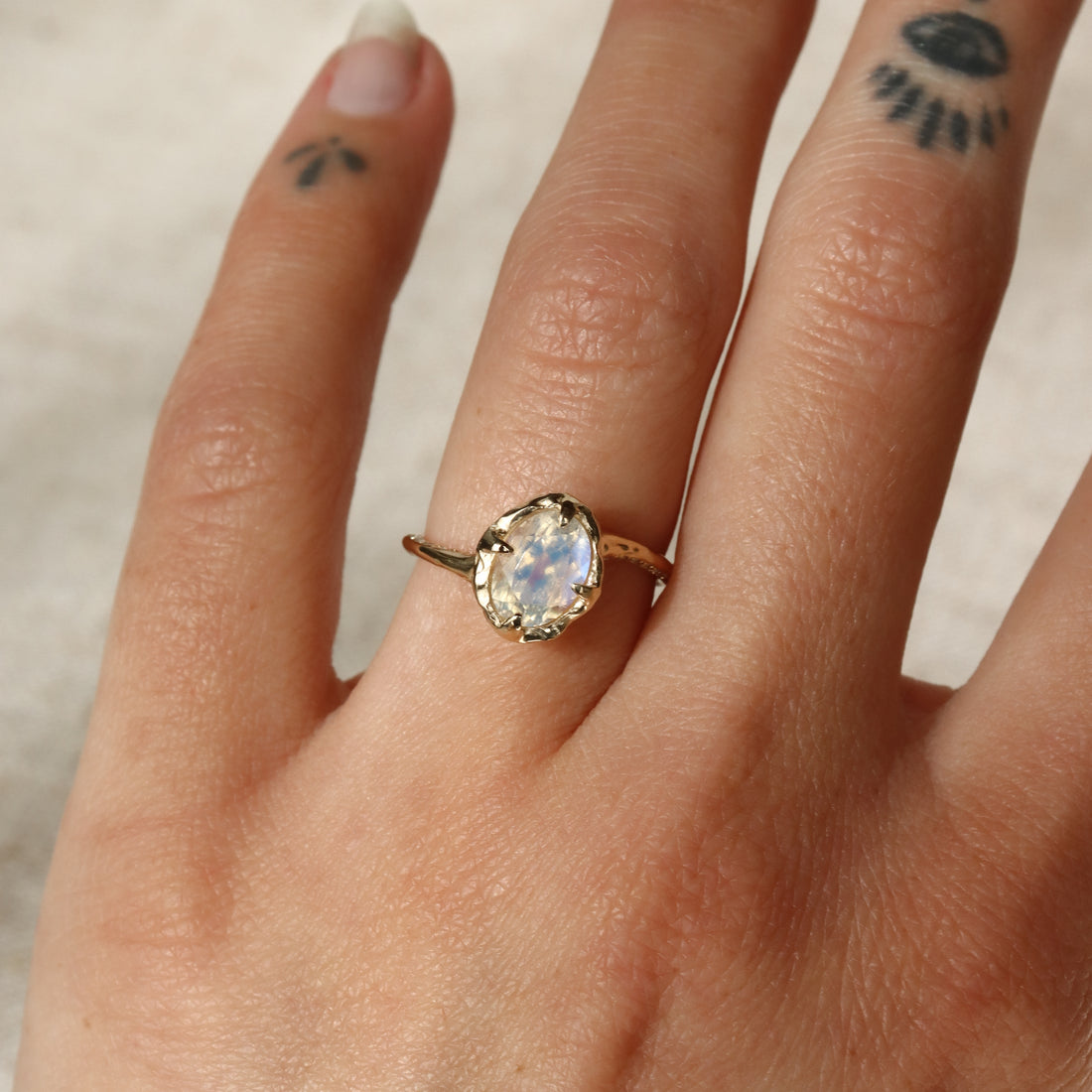 Wake of Stars | Moonstone, Diamonds, 14k Gold
