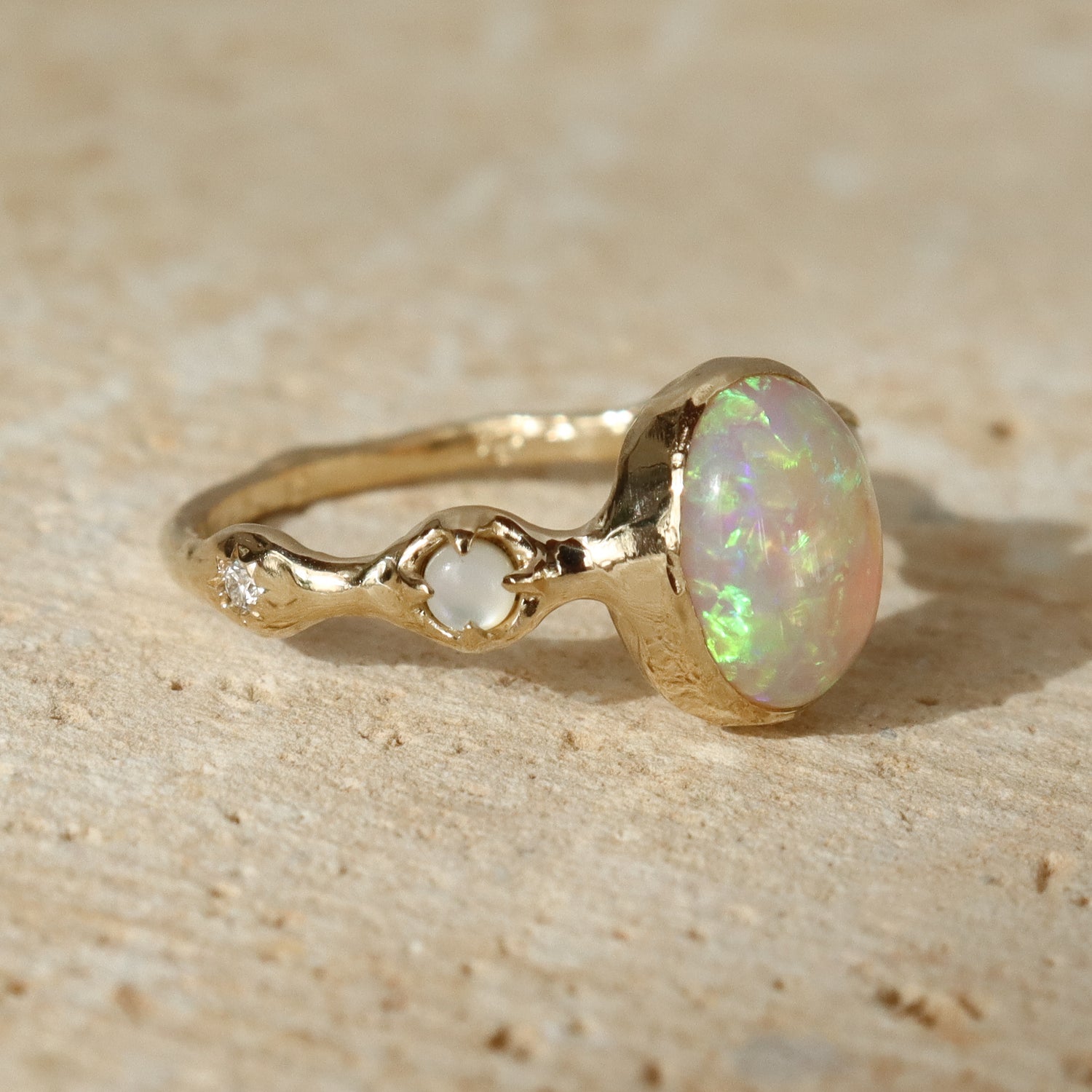Nerida Ring | Opal, MOP, Diamonds, 14k Gold
