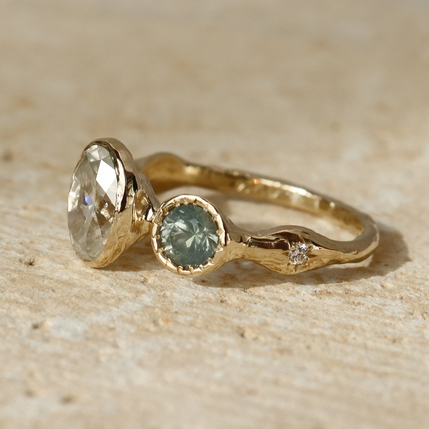 Naiad Ring | Icy Diamond, Montana Sapphires, Diamonds, 14k Gold