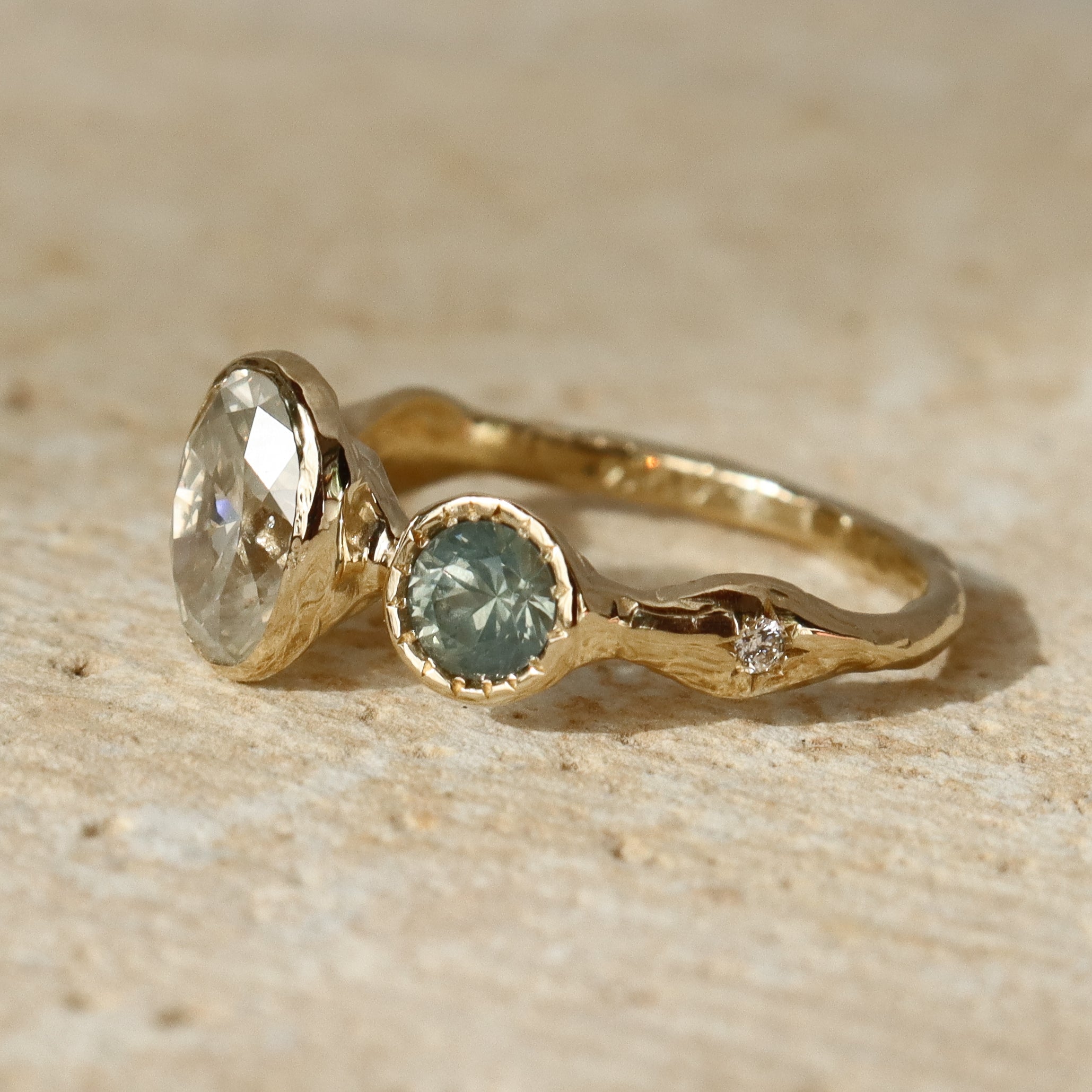 Naiad Ring | Icy Diamond, Montana Sapphires, Diamonds, 14k Gold