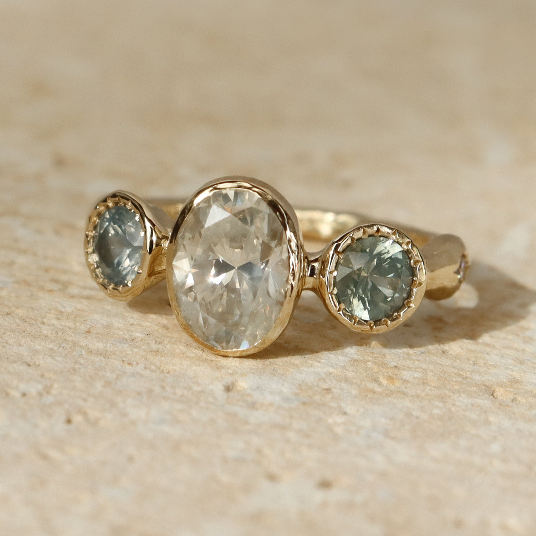 Naiad Ring | Icy Diamond, Montana Sapphires, Diamonds, 14k Gold