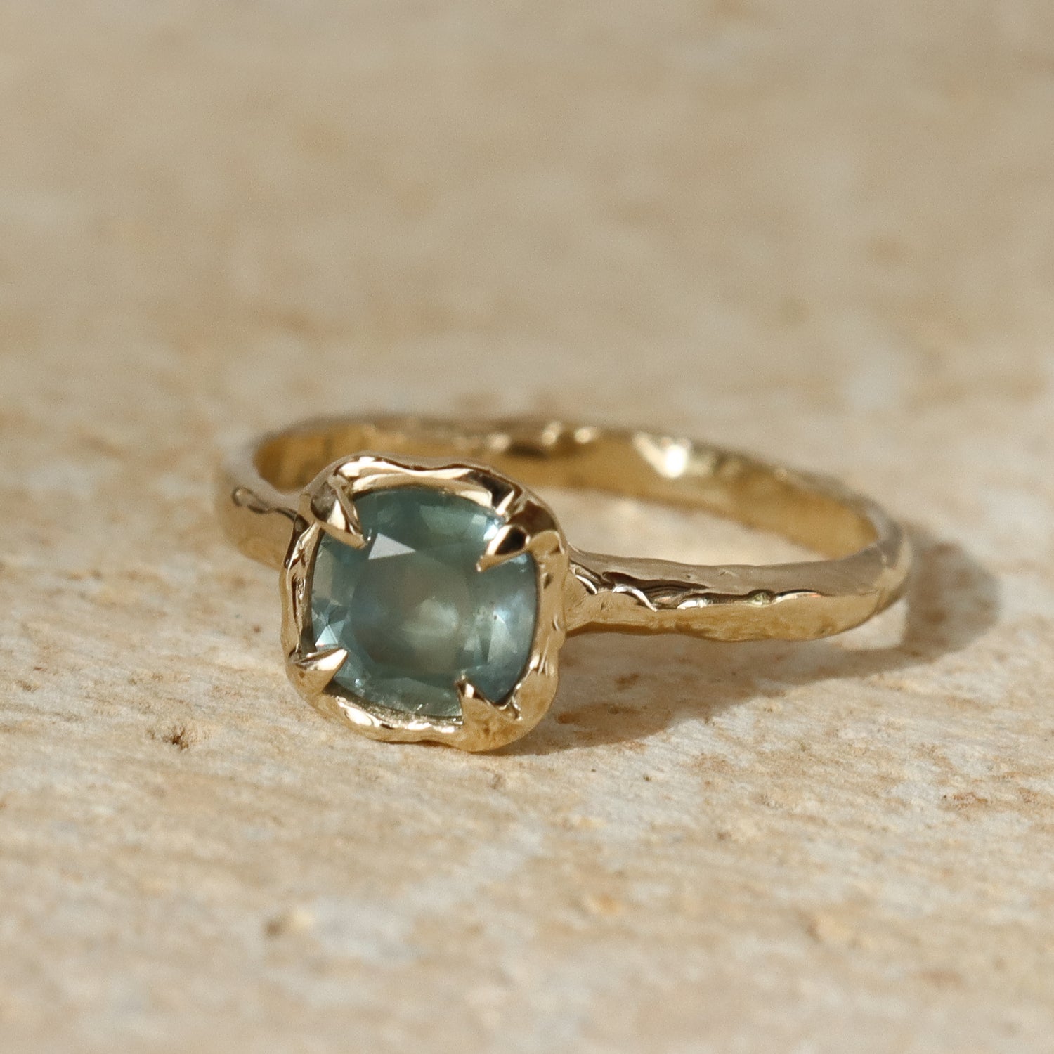 Skye Solitaire | Montana Sapphire, 14k Gold