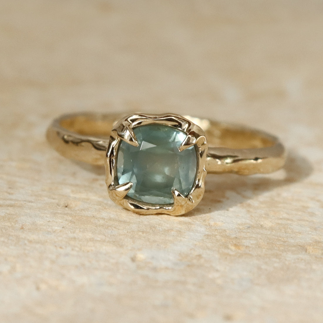Skye Solitaire | Montana Sapphire, 14k Gold