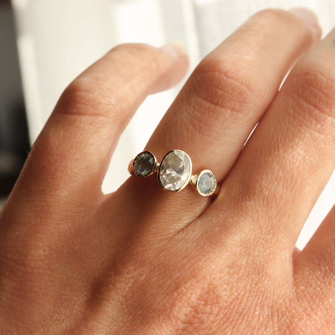Naiad Ring | Icy Diamond, Montana Sapphires, Diamonds, 14k Gold