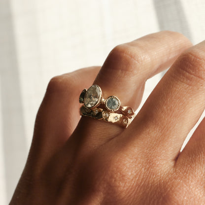 Naiad Ring | Icy Diamond, Montana Sapphires, Diamonds, 14k Gold