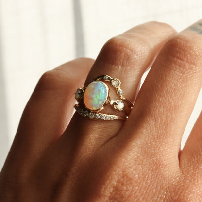 Nerida Ring | Opal, MOP, Diamonds, 14k Gold