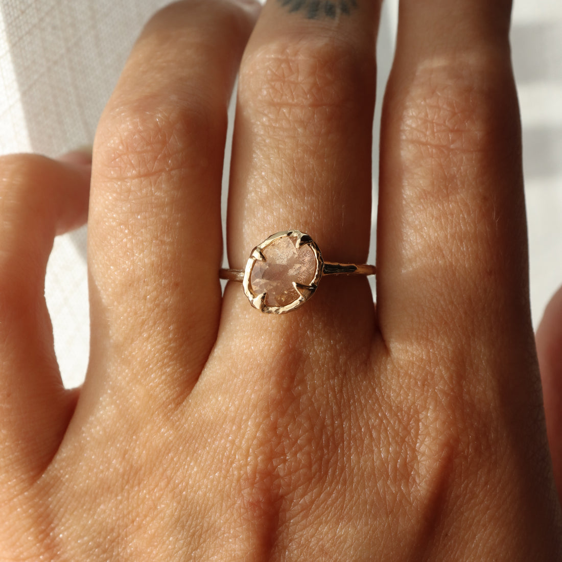Wake of Stars | Oregon Sunstone, Diamonds, 14k Gold