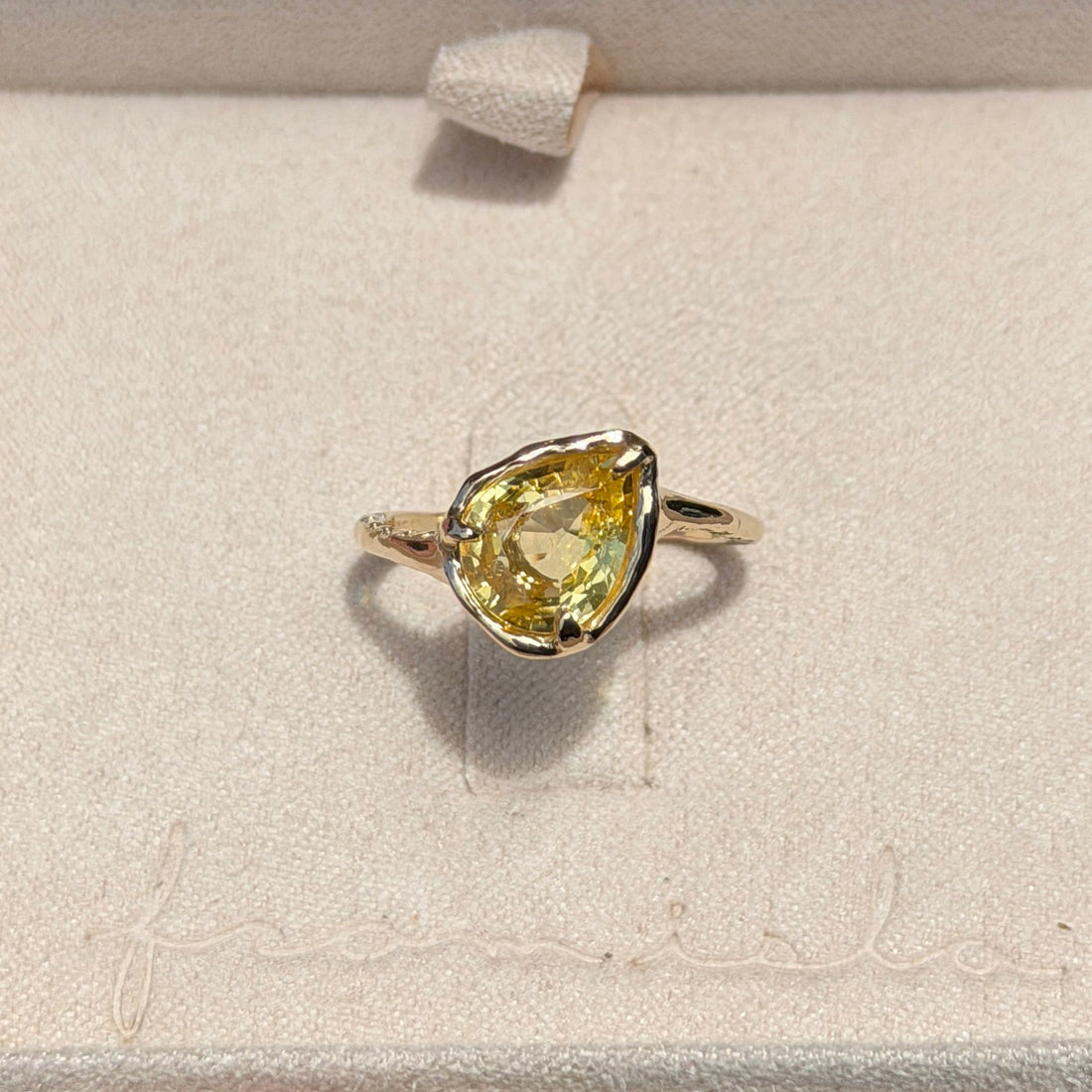 Custom Sapphire Wake of Stars Ring