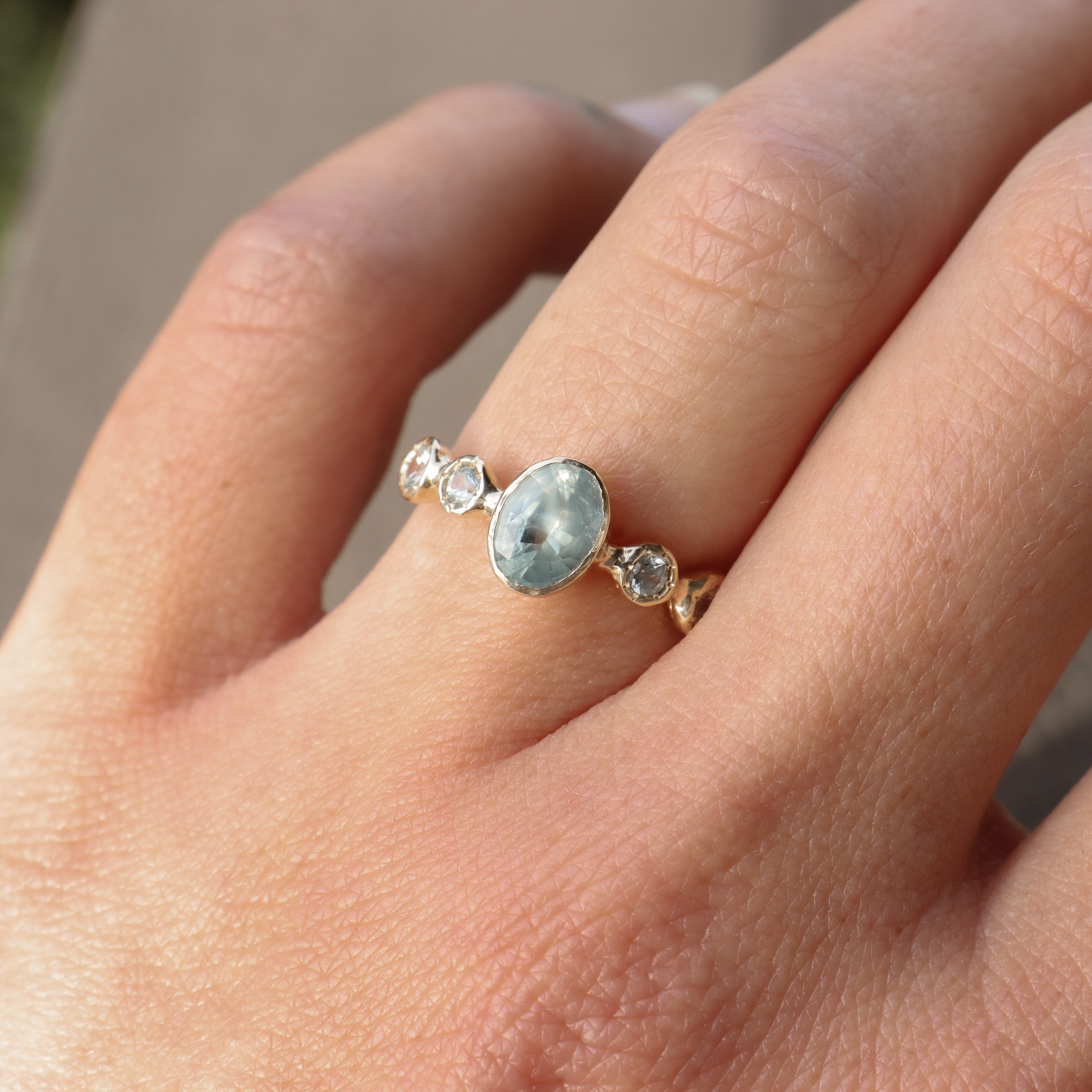 Gwendolyn | Teal Montana Sapphires, 14k Gold