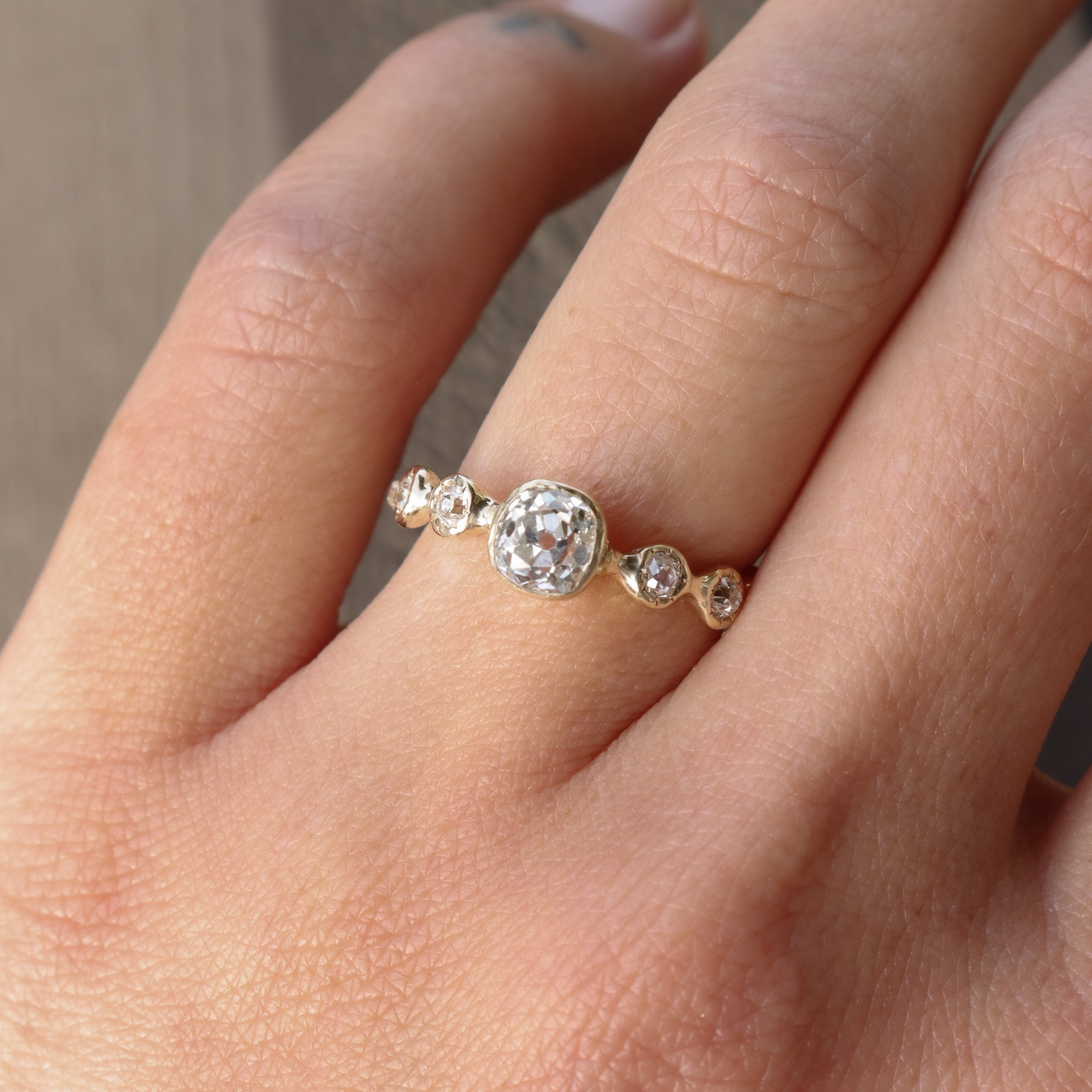 Guinevere | I VS2 Old Mine Diamond, 14k Gold