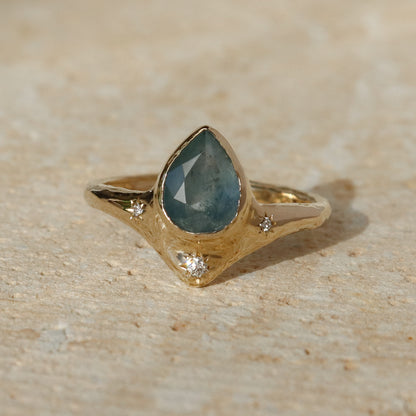 Reign of Light Ring | Montana Sapphire, Diamonds, 14k Gold