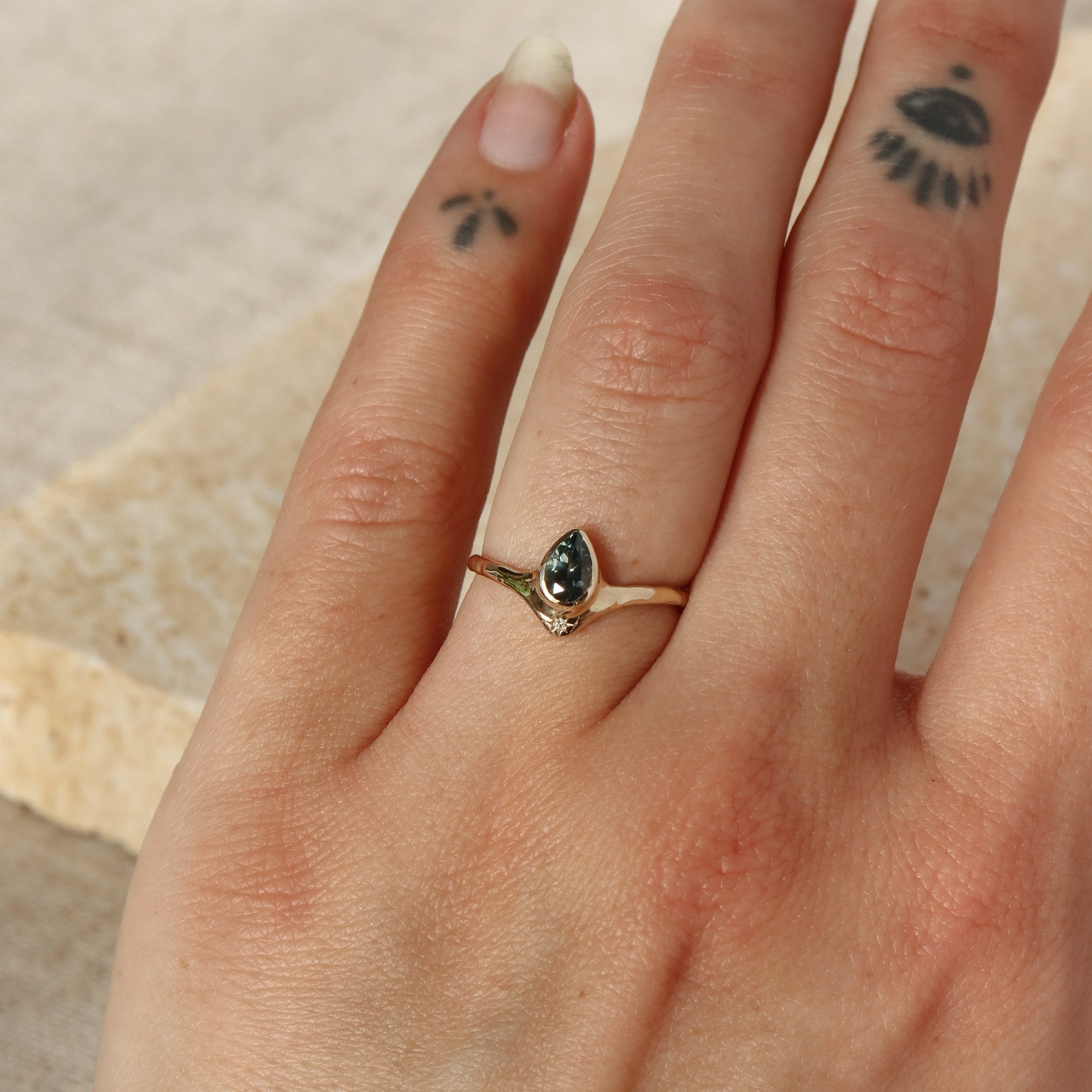 Reign of Light Ring | Montana Sapphire, Diamond, 14k Gold