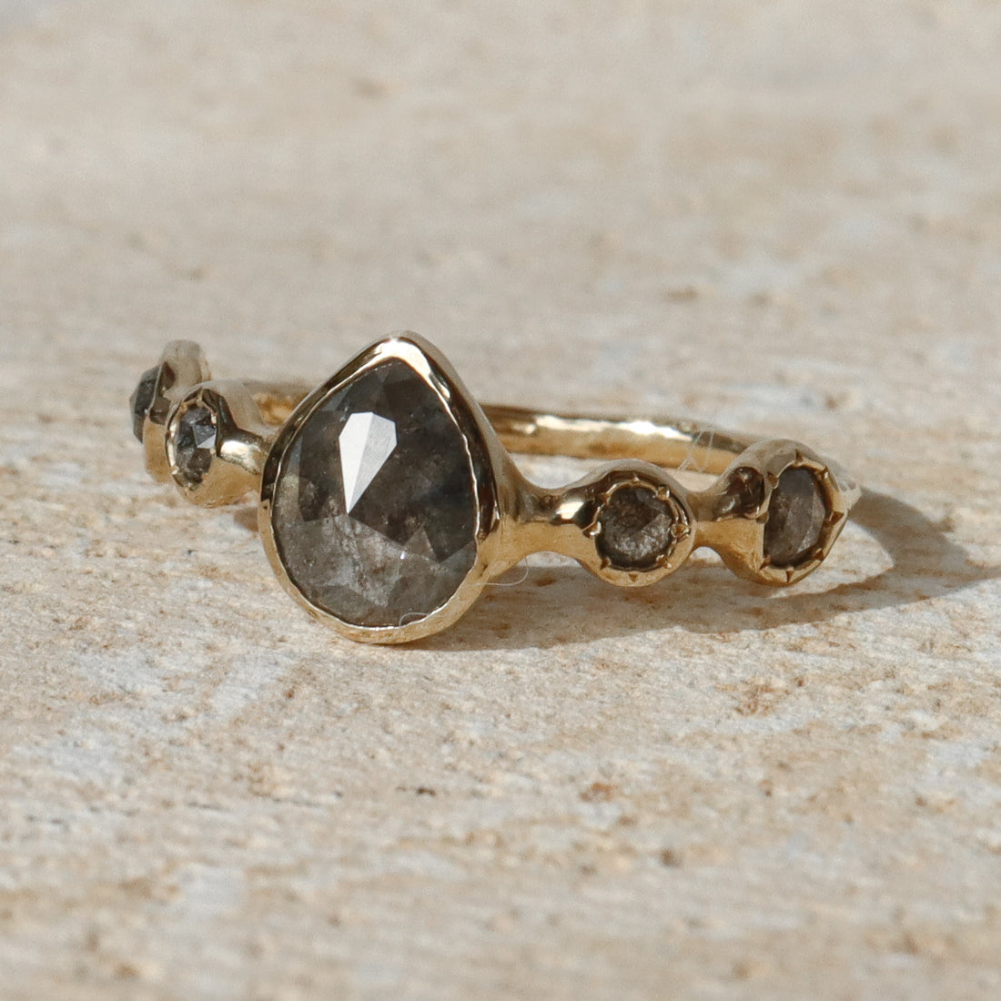 Gwendolyn | Salt and Pepper Diamonds, 14k Gold