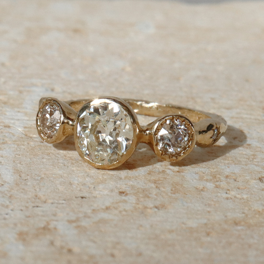 Naiad Ring |  M SI1 GIA Old Mine Diamond, 14k Gold