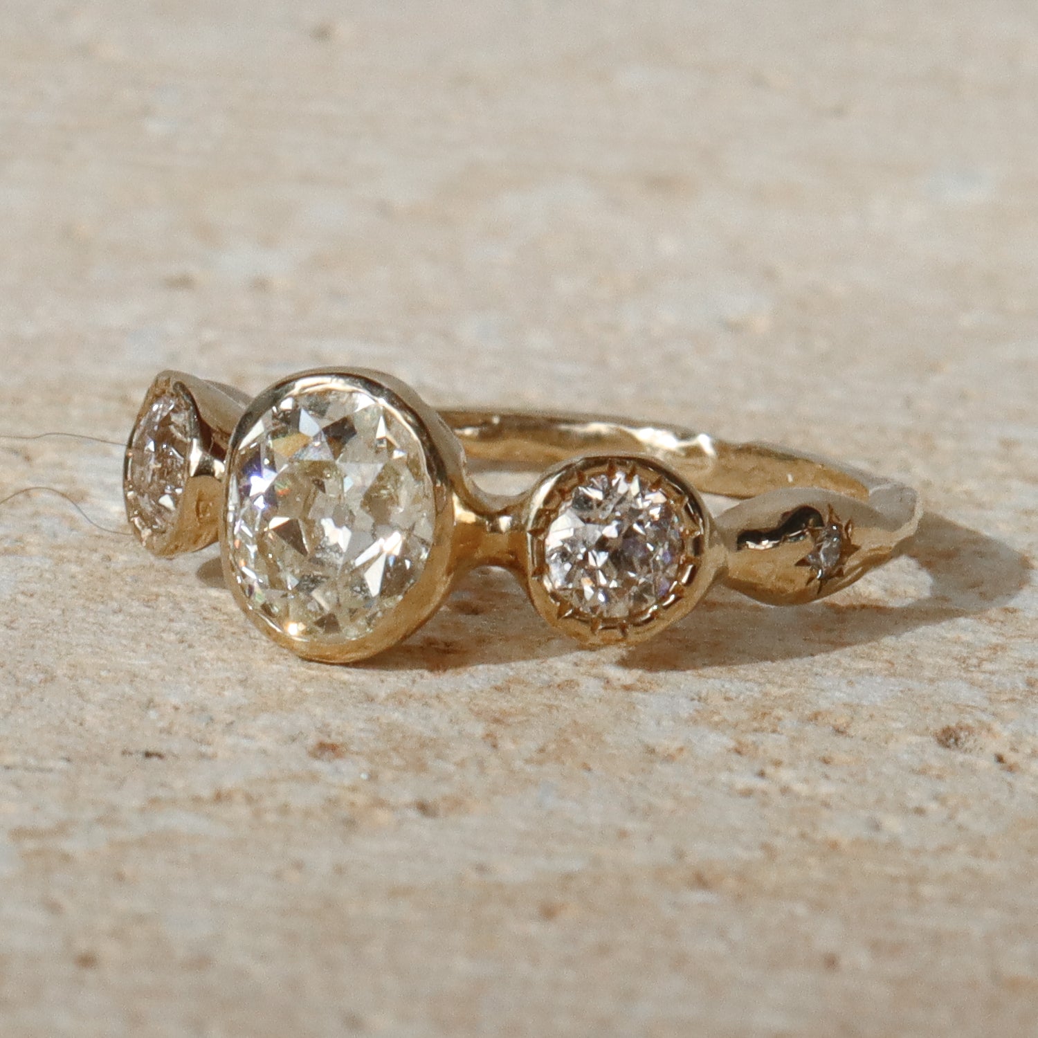 Naiad Ring |  M SI1 GIA Old Mine Diamond, 14k Gold