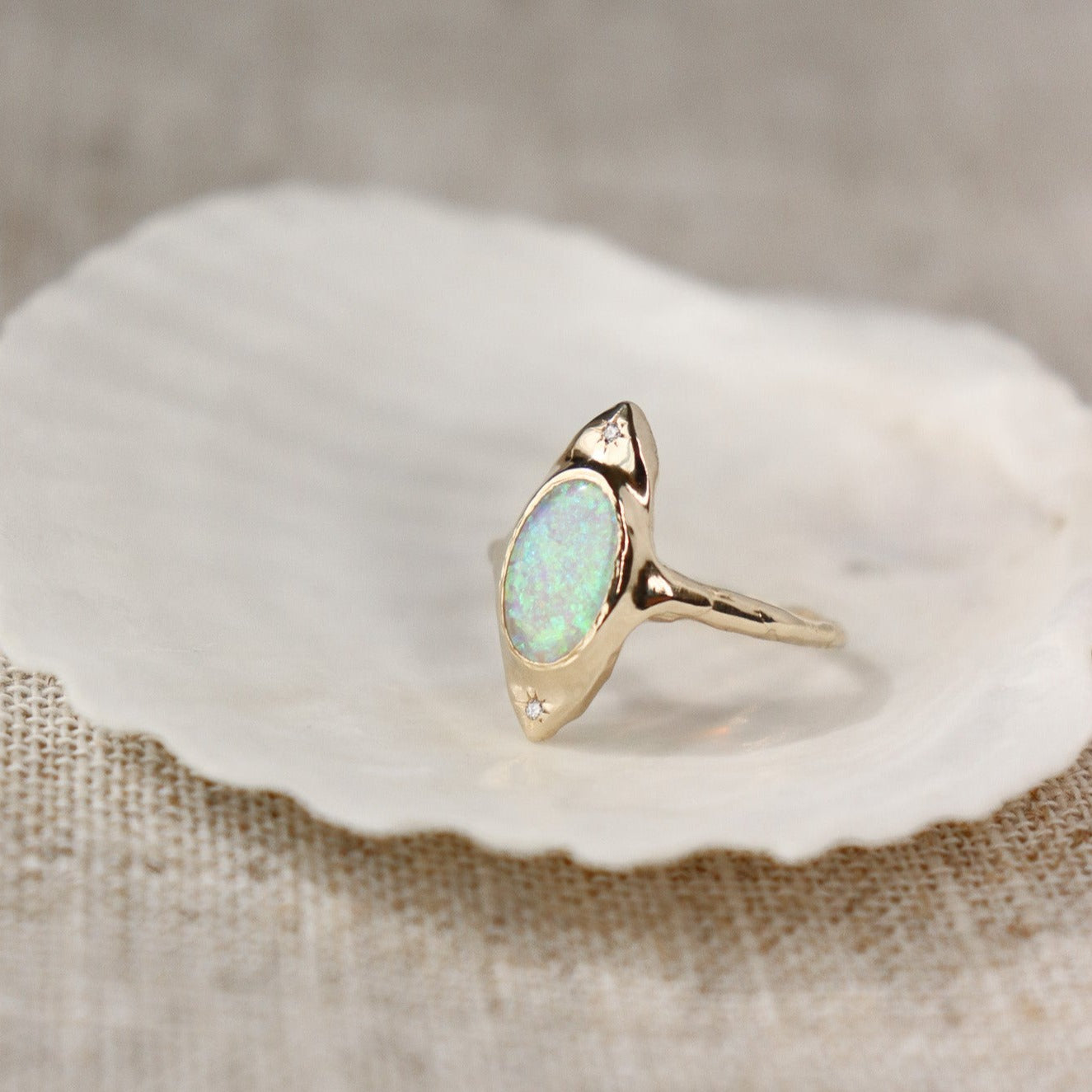 Within a Dream Ring | Opal, Diamonds, 14k Gold