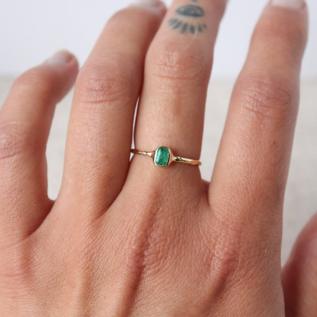 Mini Emerald Ring II | Emerald, 14k Gold