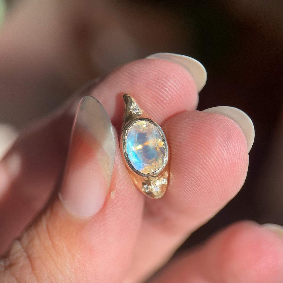 Custom Moonstone and Diamond Necklace