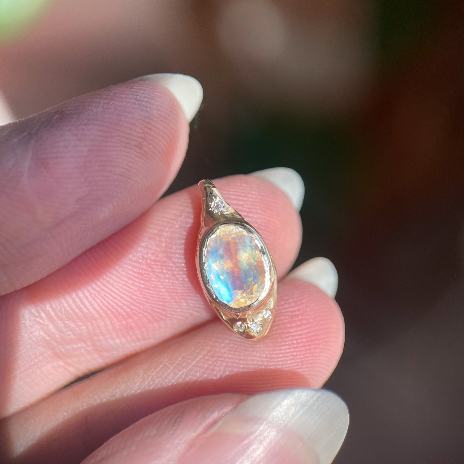 Custom Moonstone and Diamond Necklace