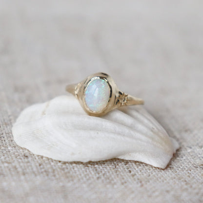 Custom Opal Sun and Moon Ring