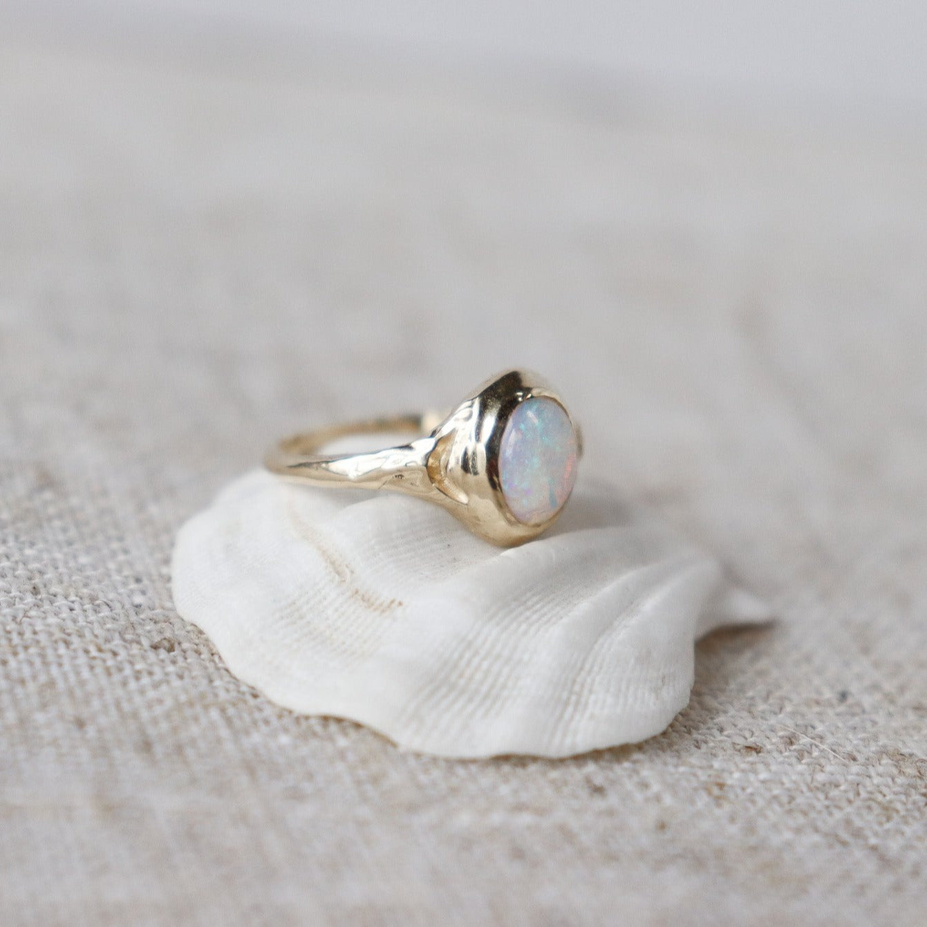 Custom Opal Sun and Moon Ring