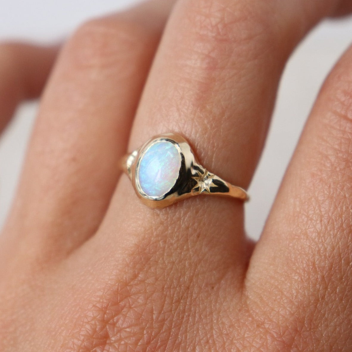 Custom Opal Sun and Moon Ring