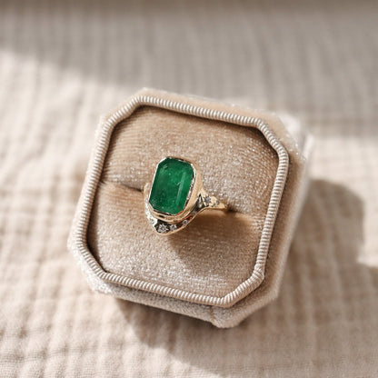 Custom Emerald and Diamond Ring