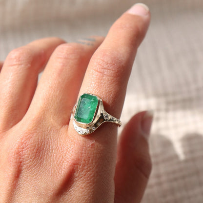 Custom Emerald and Diamond Ring