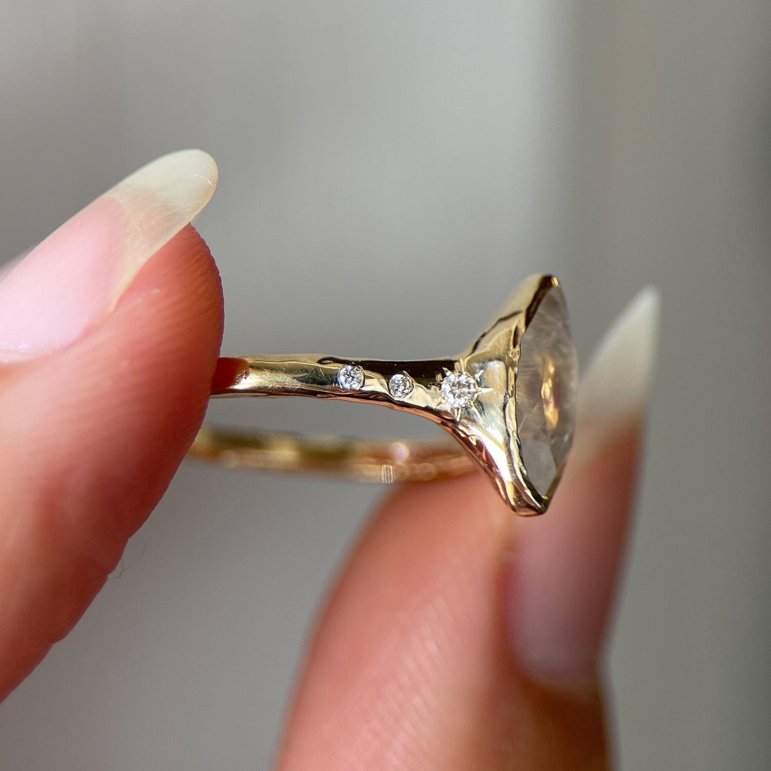 Custom Moonstone Engagement Ring