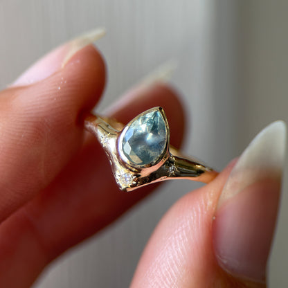 Custom Montana Sapphire Reign of Light Ring