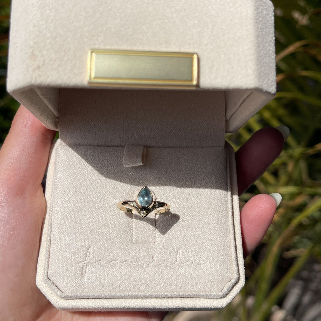 Custom Montana Sapphire Reign of Light Ring