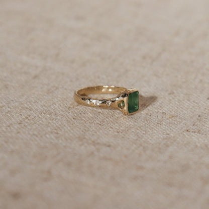 Emerald and Moonstone Ethereal Dream Ring | 14k Gold
