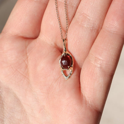 Starlight Pendant | Garnet, Diamonds, 14k Gold