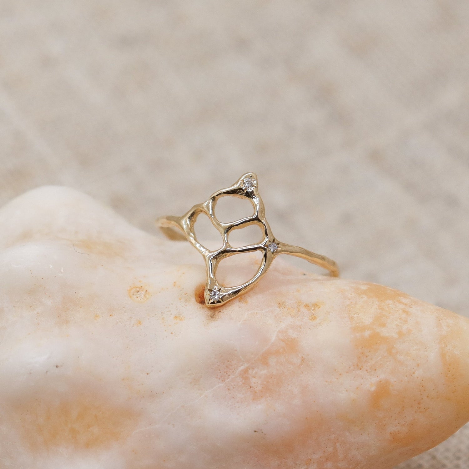 Sacred Sea Ring with Diamonds | 14k Gold, Diamonds