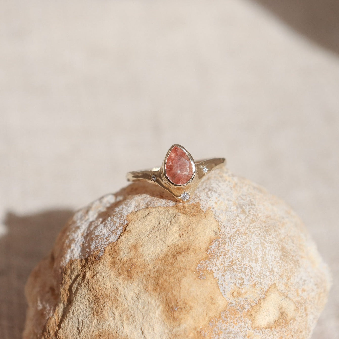 Reign of Light Ring | Sunstone, Diamonds, 14k Gold