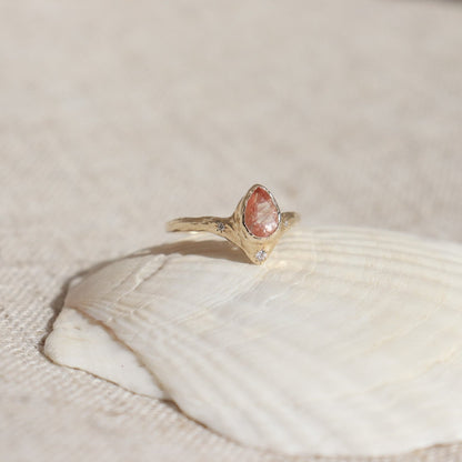 Reign of Light Ring | Sunstone, Diamonds, 14k Gold