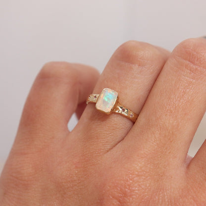 Ethereal Dream Ring | Ethiopian Opal, Ombre Pink Sapphires, 14k Gold