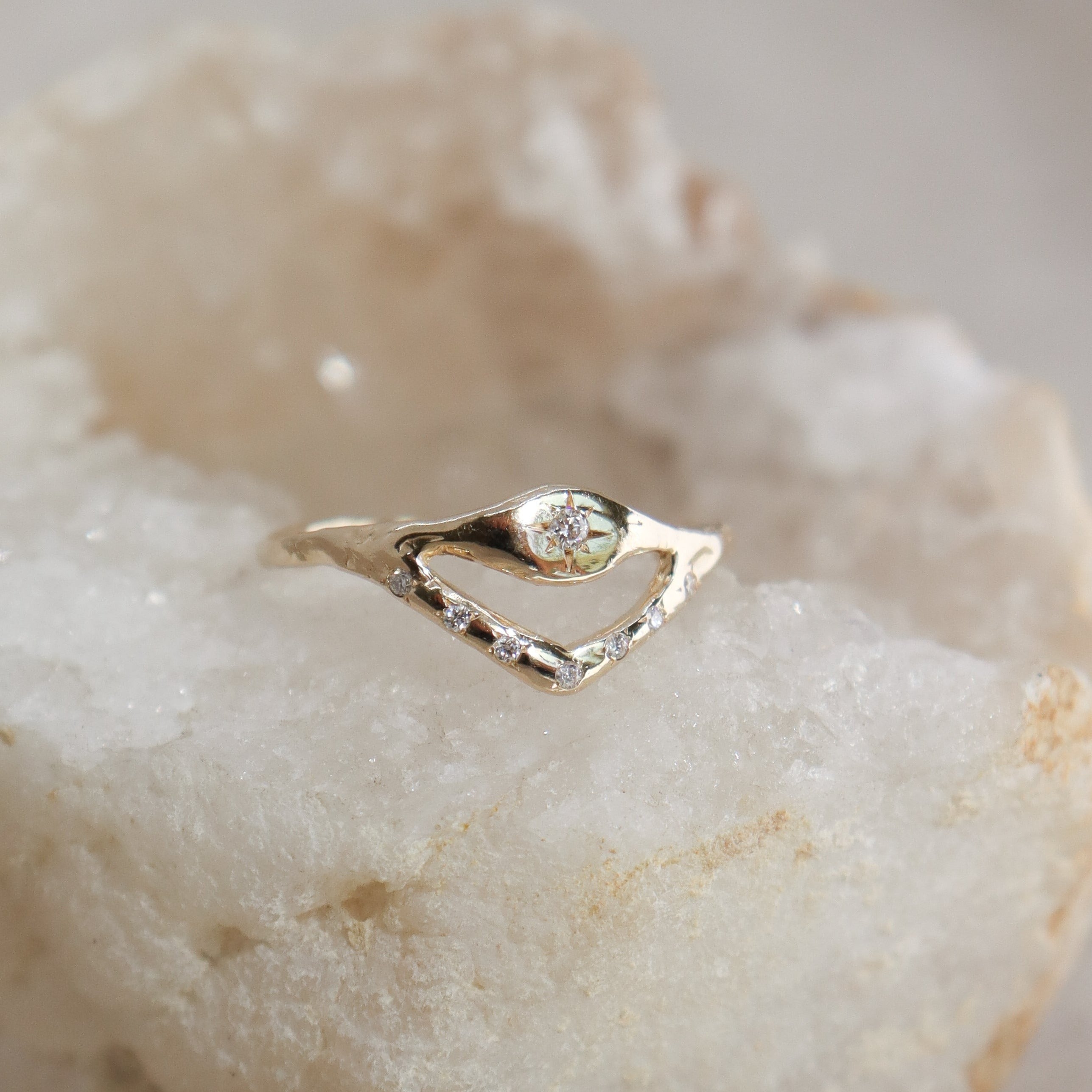 The Evil Eye Ring | Diamonds, 14k Gold