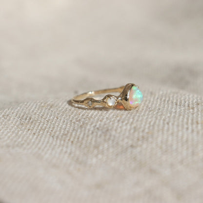 Nerida Ring | Crystal Opal, Diamonds, 14k Gold