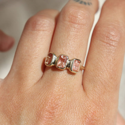 Trio Ring | Oregon Sunstone, 14k Gold