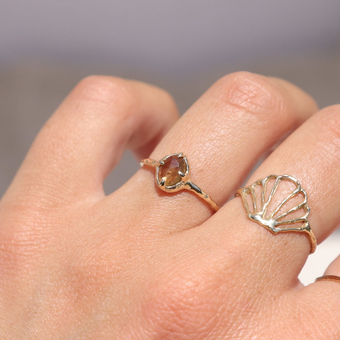 Ellowyn Ring | Rustic Green Spinel, 14k Gold