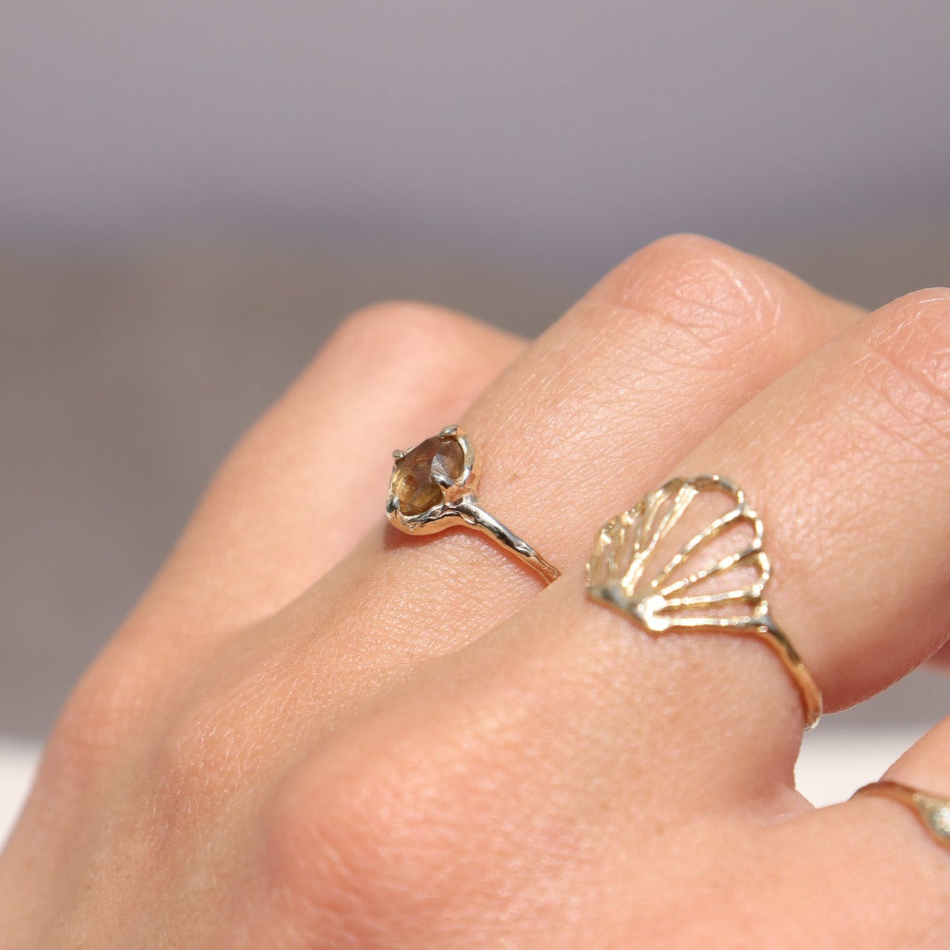 Ellowyn Ring | Rustic Green Spinel, 14k Gold