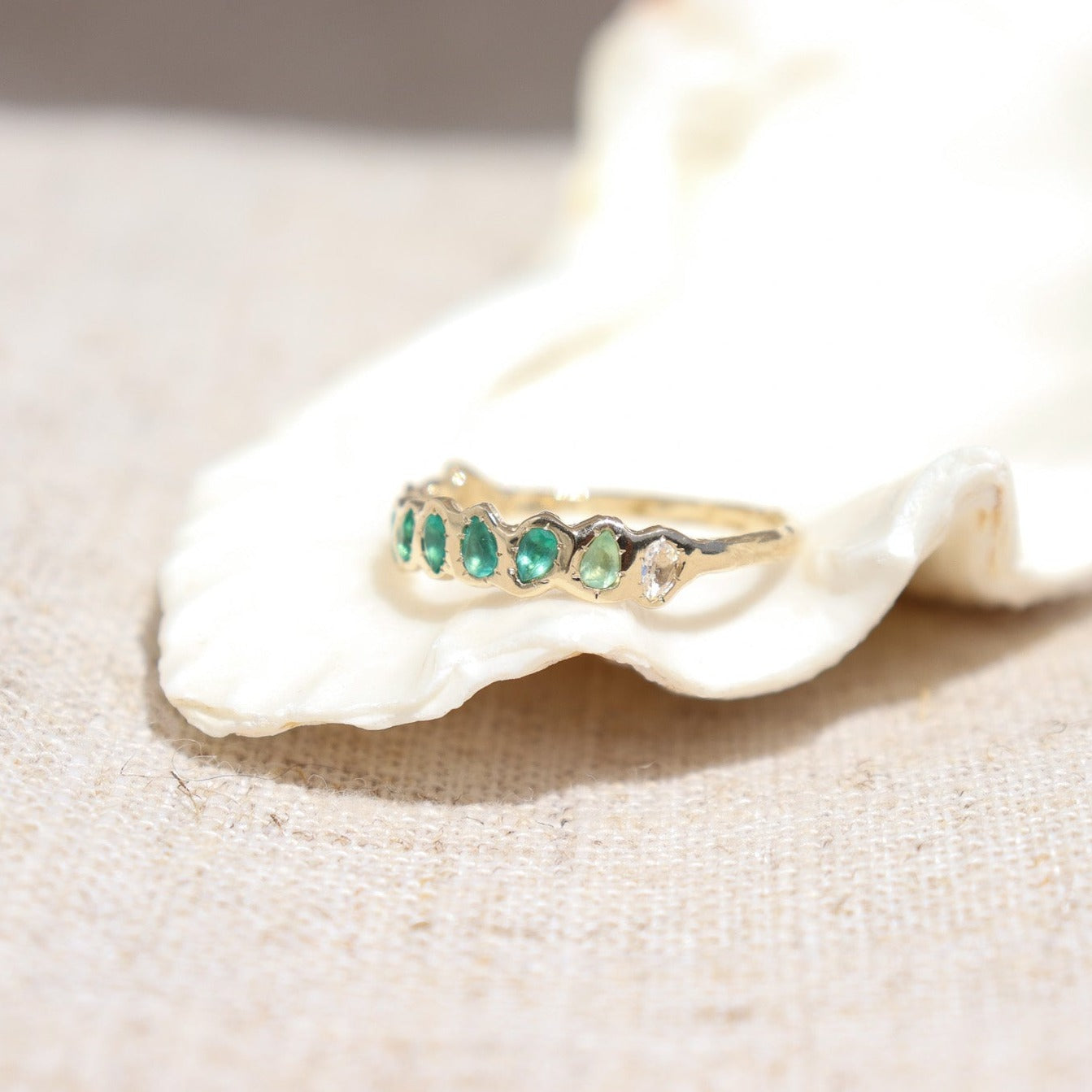 Custom Ombre Emerald Band