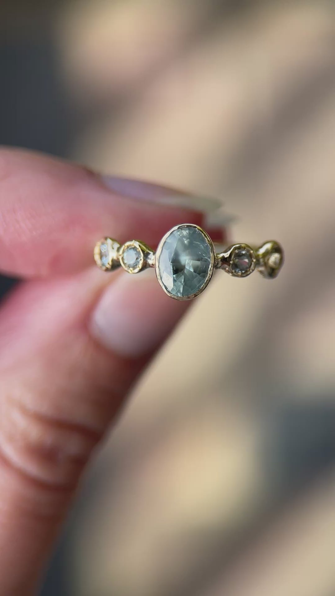 Gwendolyn | Teal Montana Sapphires, 14k Gold
